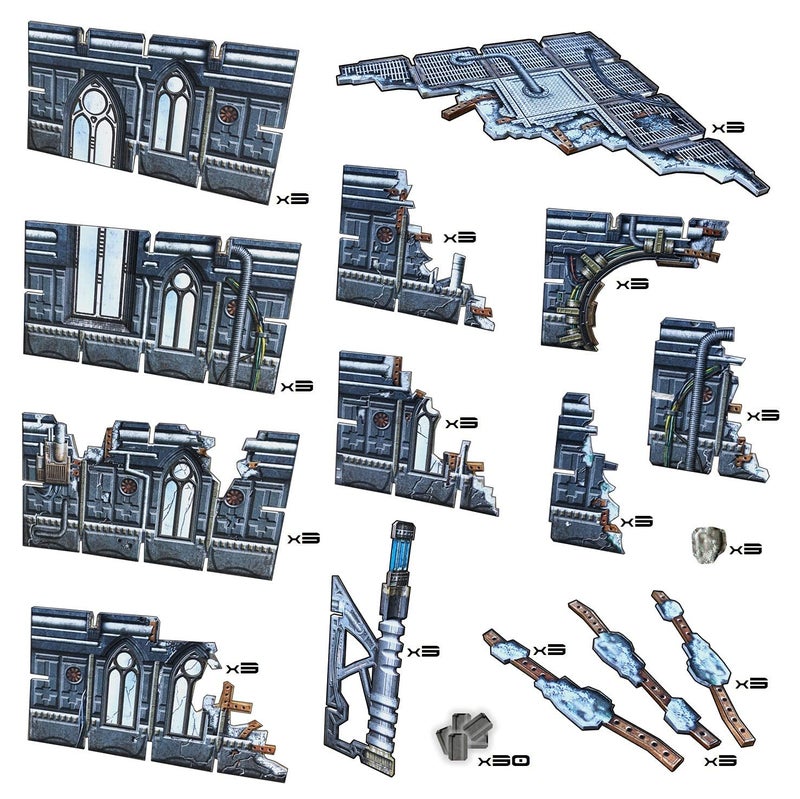 Battle Systems Sci-Fi Terrain - 28mm Modular 3D Space Terrain - مثالية لألعاب الحرب ولعب الأدوار - نماذج بناء متعددة المستويات ثلاثية الأبعاد مطبوعة بالألوان الكاملة 40K (أطلال قوطية) - Image 4